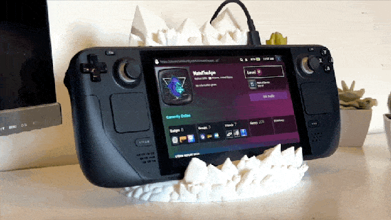 Kristall Dampf Deck Stand kommerziell Lizenz Dampfdeck Gaming Video Spiele Juwel Geode Dock montieren Spiel Halter Unterstützung 3d print model - Mito3D
