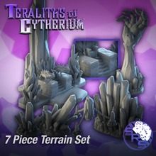 crystal terrain set fantasy gaming miniatures sci-fi tabletop alien tzeench rpg warhammer throne golem 3d print model - Mito3D