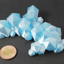 cristal a arte o quartzo islândia azul lowpoly baixa contagem de polígonos pedra mineral 3d print model - Mito3D