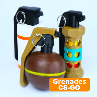 cs go grenades pack art csgo grenade soutenir militaire airsoft asg 6mm bb flashbang fumée frag compteur grève theprintingbros 3d print model - Mito3D