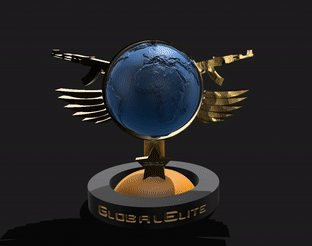 cs go global elite rank counter strike gamer trophies legendary achievement 3d print support 3d print model - Mito3D