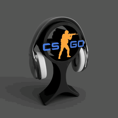 cs go headset stand gadget zähler streik global beleidigend ps playstation xbox kopfhörer headsets spiel spieler gaming audio klang musik 3d print model - Mito3D