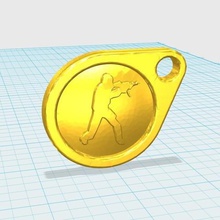 cs go logo keychain bijoux porte-clés 3d print model - Mito3D