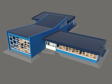 cs supermarket n scale train gauge house building bulding ferromodelismo modeling railway railroad model 3d print model - Mito3D