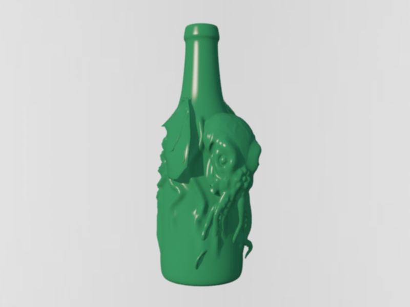 cthulhu Accueil maison bouteille imprimable botella Hogar cocina stl 3D print model - Mito3D