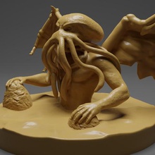 cthulhu sanat canavar yaratık insanımsı lovecraftian loveracft cthulu heykel 3d print model - Mito3D