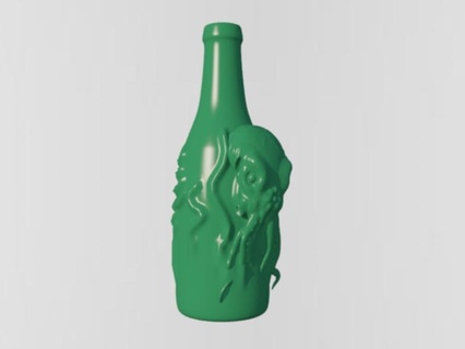 Cthulhu garrafa b stl casa imprimível botella hogar cocina obj 3d print model - Mito3D