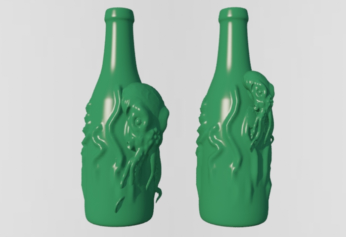 cthulhu botellas colección x 4 stl botella imprimible hogar casa cocina 3D print model - Mito3D