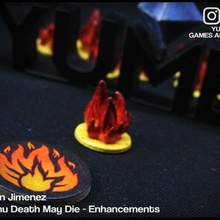 cthulhu death die board game enhancements 3d print may fire token flame war role playing games rpg dnd 3d print model - Mito3D