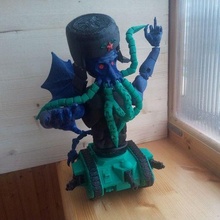 cthulhu fr tank game action figure armsarticulated ball joint monster bjd cap caterpillar earflaps jointed man tail tentacles ushanka wings toy 3d print model - Mito3D