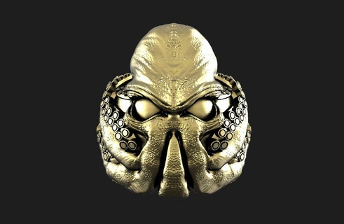 cthulhu Ring Schmuck Juwel Monster Fantasie Lovecraft 3d print model - Mito3D