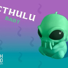 cthulu bebê jogo 3dmodel chamada de bonito hp lovecraft um pequeno monstro amor lovecraftian mythos sla impressão brinquedo acessórios 3d print model - Mito3D