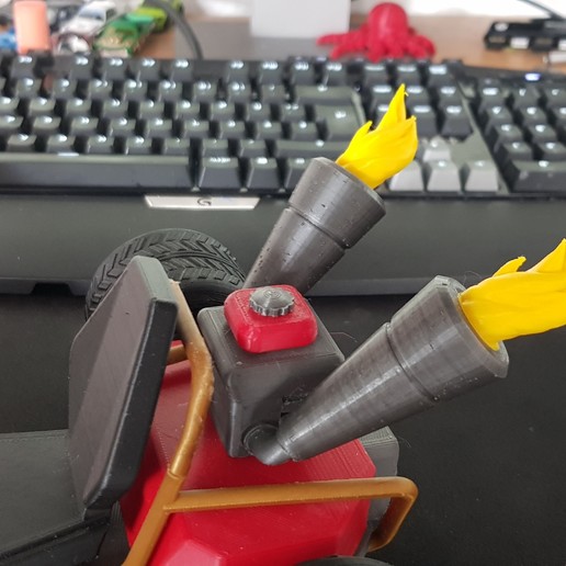 ctr - kart de flamme jeu jeux rideau bouchon rail arrêter le 3D print model - Mito3D