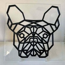 Cuadro bulldog frank 2d Sanat Decoracion ayrıştırılmış decorativo Fransızca fransız geometrik geometri domuz Perro çeyrek 2d_art 3d print model - Mito3D