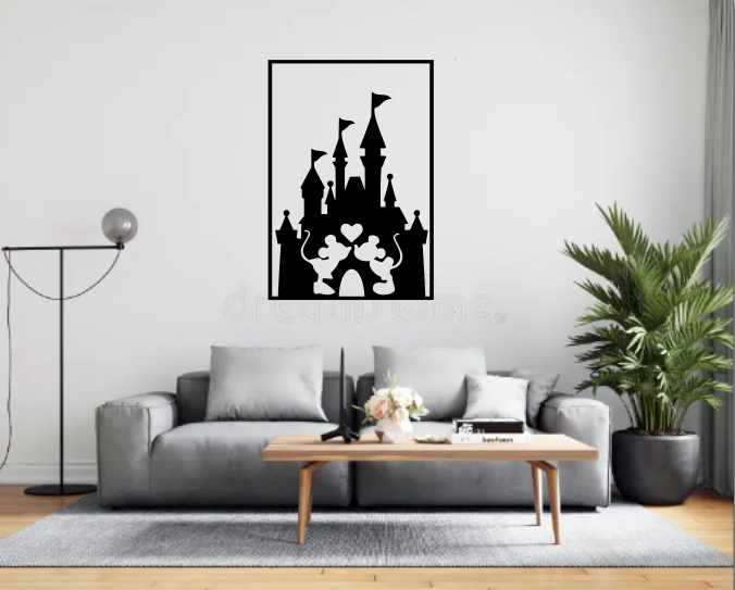 cuadro disney casa nina cinderela princesa blancanieves mickey minnie rato ariel nino bella dormindo infantil jasmim habitación decoracion hogar 3D print model - Mito3D