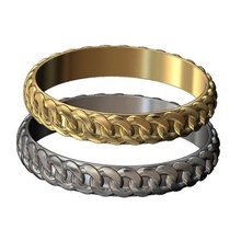 cubano ligação banda us Tamanho 5to9 3d impressão modelo anel ouro imprimível joalheria jóias moda prata esterlina empilhável luxo bling fino 3d print model - Mito3D