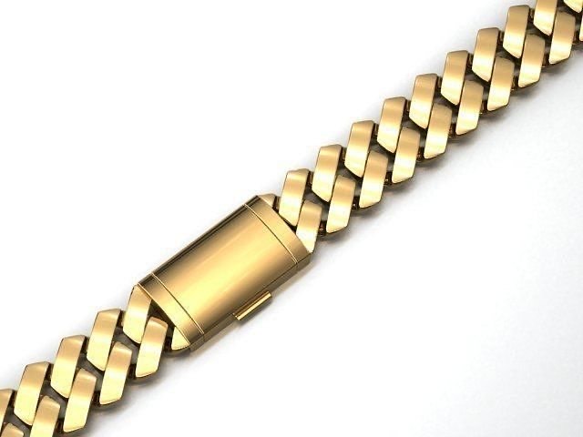 cuban chain miami 1 5 cm wide pulse chian jewelry gold 3D print model - Mito3D