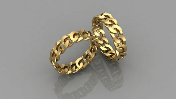 cuban chain ring rings 3d print model - Mito3D