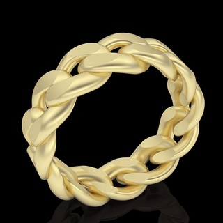 cuban chain ring silver gold jewelry printable 3d model trend fashion design zbrush tiger 3d print model - Mito3D