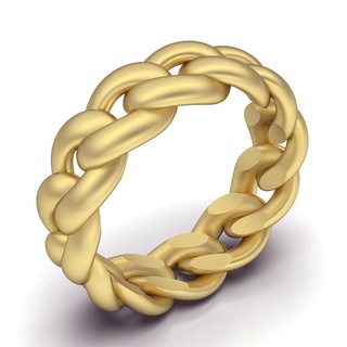 cuban chain ring silver gold jewelry printable 3d model trend fashion design zbrush tiger 3d print model - Mito3D