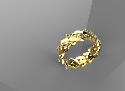 cubano anel brilhante elegante 3d print model - Mito3D