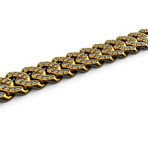 kubanisch Verknüpfung 3 mm Steine Komplett Verschlüsse 3d drucken Modell Schmuck Gold Silber druckbar Diamant Platin Armband Miami Muster Design Juwel Armbänder 3D print model - Mito3D