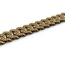 cubain lien 3 mm pierres Achevée fermoirs 3d impression modèle bijoux or argent imprimable diamant platine bracelet Miami conception bijou bracelets 3d print model - Mito3D