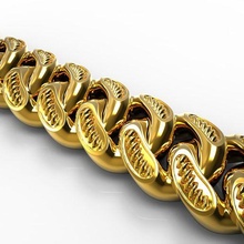 cuban link rope jewellery chain links with stones chains bracelets 3d print model - Mito3D