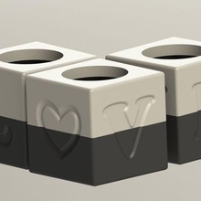 cube shaped maceta 3d print model - Mito3D