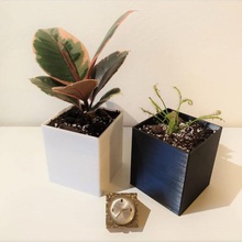 cubo - cubic design fioriera serbatoio d'acqua casa la pianta il vaso acqua lo sporco orchidee modulare auto irrigazione l'irrigazione cactus carnivori giardino pot art 3d print model - Mito3D