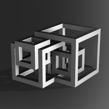 cube abstrait gadget abstraite les cubes porte-crayon stylet cas de crayon porte-stylo la décoration 3d print model - Mito3D