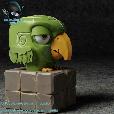 cubo pájaro roca jardín 3d print model - Mito3D