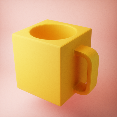 cube coffee cup home kitchen home house interesting gift 3d print model - Mito3D