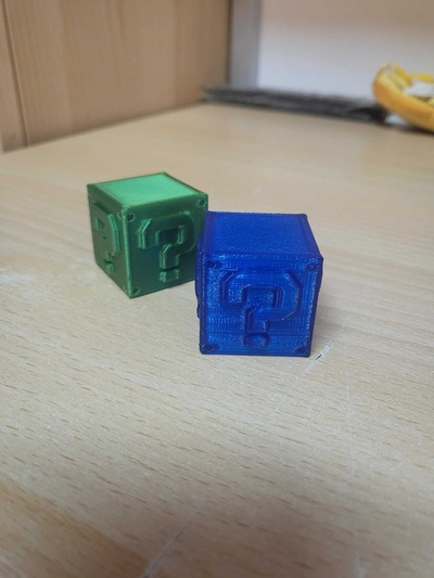 cube di pièces monnaie mario bross crayon gioco 3d print model - Mito3D