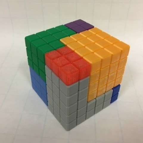 cube Dissektion puzzle Modell 33 43 +53 63 Spiel 3D print model - Mito3D