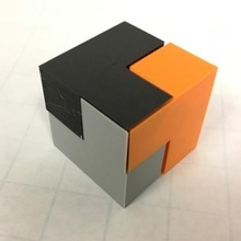 küp diseksiyonu robert üç parça puzzle reid oyun 3d print model - Mito3D