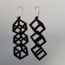cube earrings jewelry 3d print model - Mito3D