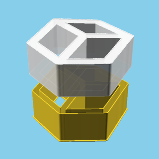 cubo arestas nestable caixa v1 3d print model - Mito3D