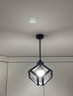 cubo lampada lampadario luce lampadina titolare supporto paralume loft minimalista illuminazione deco arredamento infinito 3d print model - Mito3D