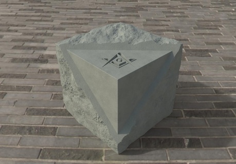 cubo mazônico homem rude pedra 3d print model - Mito3D