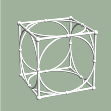 cube midcircles art geometry dansmath math polyhedra polyhedron mathematics 3d print model - Mito3D
