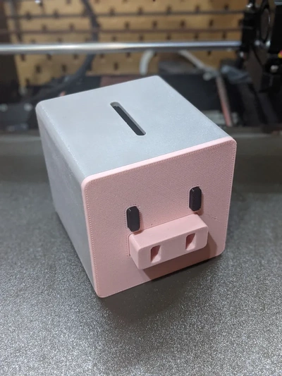 cube porcin banque tirelire accueil maison 3d print model - Mito3D