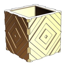 cube pot pencil case art seedli ng concrete lowpoly potty deco plant home 3d print model - Mito3D