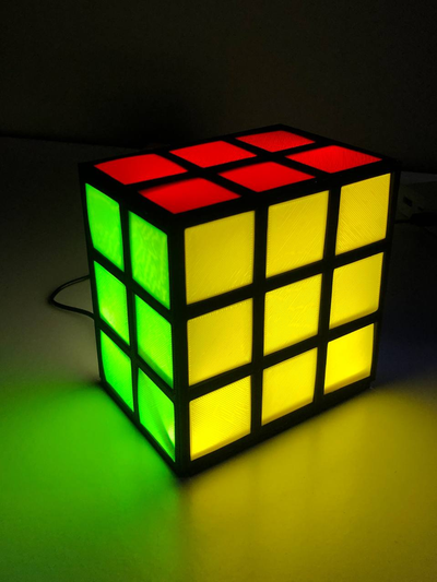 cube rubik lamp home easy simplistic color square 3d print model - Mito3D