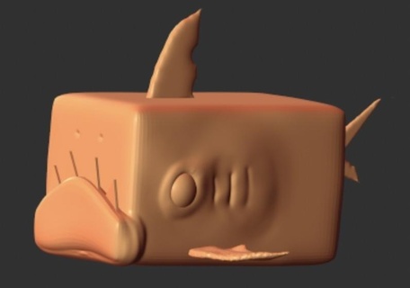 cubo squalo arte giocattolo figurina scultura nomade scult 3d print model - Mito3D