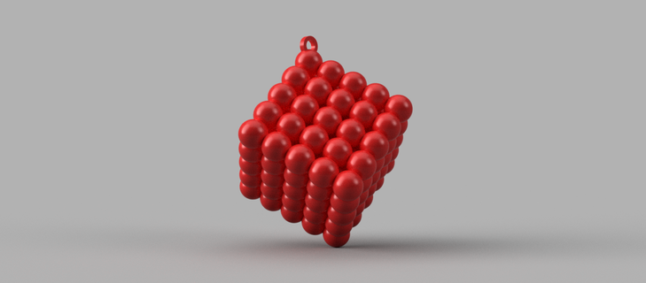 cube spheres key ring - pendant earring 3d print model - Mito3D