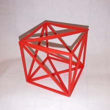 cube wired see-through art math 3d print model - Mito3D