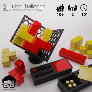cubechallenge fast-paced strategy game print play Game printable family for children cunning skill fun quick logic points portable board competitive all ages economic challenge healthy competition between friends 3d print model - Mito3D