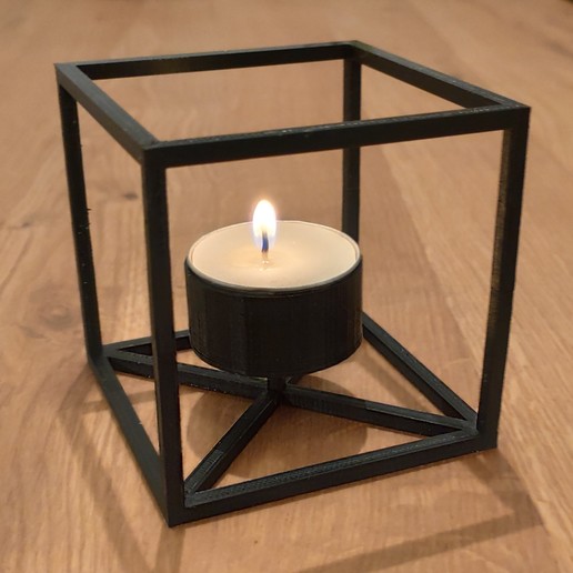 kubischer Kerzenhalter home cube Kerze 3D print model - Mito3D