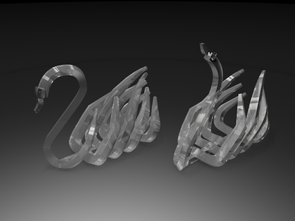 cubo cinema Basso poli arte animale 3d scultura ornamento 3d print model - Mito3D
